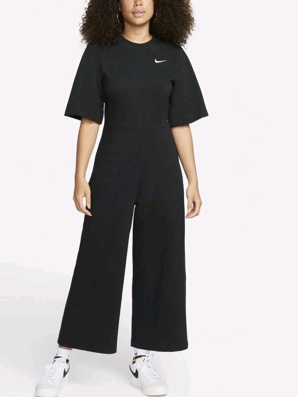 Nike wide leg fitted ankle athleisure workout  jumpsuit 100% cotton